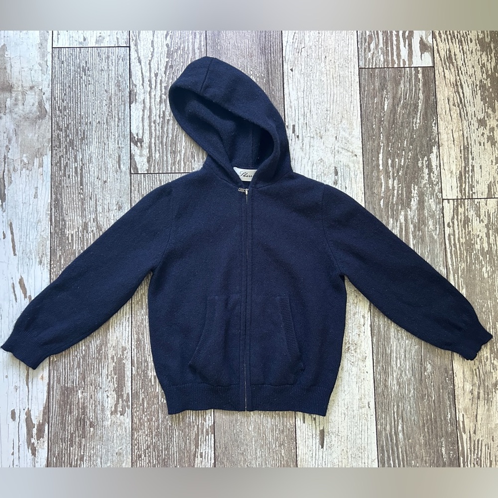 Softest 100% Cashmere Black Kids Zip-Up Hoodie
